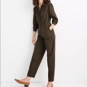 Seamed Coverall Jumpsuit in Grid Dot